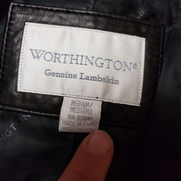 Lambskin Worthington Women's lamb skin leather jacket Size Medium - Picture 4 of 14